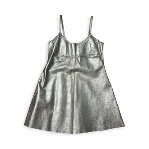 Jill Stuart Silver Silver Leather Dress